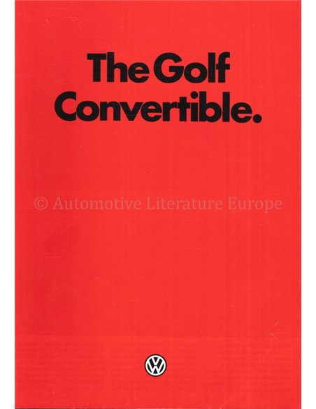 1985 VOLKSWAGEN GOLF CONVERTIBLE BROCHURE ENGLISH