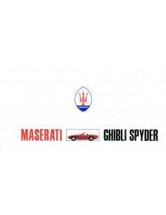 1969 MASERATI GHIBLI SPYDER BROCHURE 'SCHAARS'