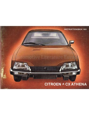 1981 CITROEN CX ATHENA BETRIEBSANLEITUNG SCHWEDISCH