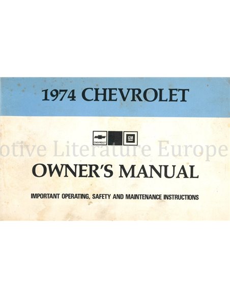 1974 CHEVROLET BETRIEBSANLEITUNG ENGLISCH
