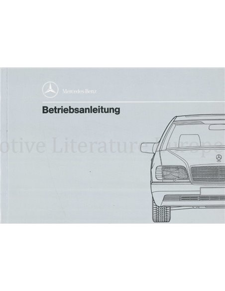 1992 MERCEDES BENZ S CLASS OWNERS MANUAL HANDBOOK GERMAN