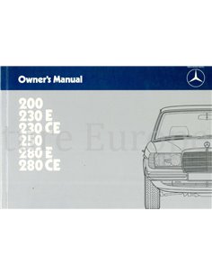 1983 MERCEDES BENZ E KLASSE BETRIEBSANLEITUNG ENGLISCH