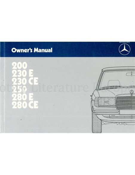 1983 MERCEDES BENZ E CLASS OWNERS MANUAL ENGLISH