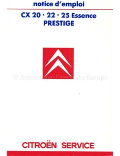 1987 CITROEN CX PRESTIGE BETRIEBSANLEITUNG FRANZOSISCH