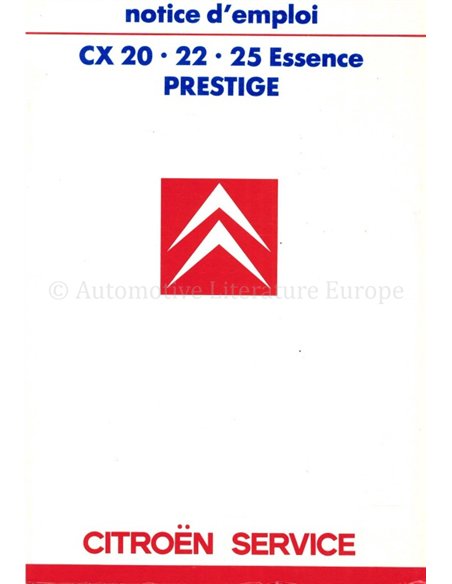 1987 CITROEN CX PRESTIGE INSTRUCTIEBOEKJE FRANS