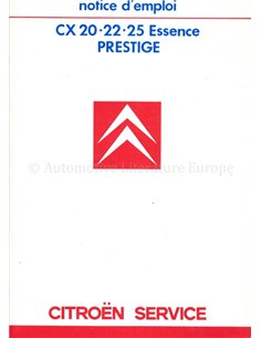 1986 CITROEN CX PRESTIGE OWNER'S MANUAL FRENCH