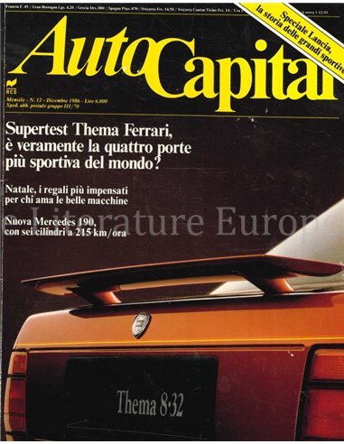 1986 AUTOCAPITAL MAGAZINE 12 ITALIAN