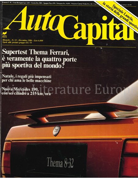 1986 AUTOCAPITAL MAGAZINE 12 ITALIAN