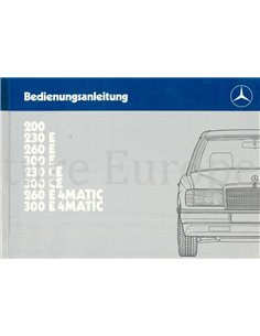 1988 MERCEDES BENZ E KLASSE INSTRUCTIEBOEKJE DUITS