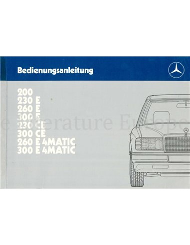 1988 MERCEDES BENZ E CLASS OWNERS MANUAL GERMAN