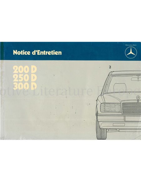 1985 MERCEDES BENZ E CLASS DIESEL OWNERS MANUAL FRENCH