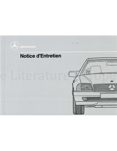 1989 MERCEDES BENZ SL KLASSE INSTRUCTIEBOEKJE FRANS