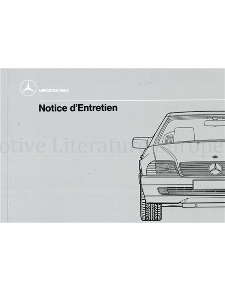 1989 MERCEDES BENZ SL KLASSE BETRIEBSANLEITUNG FRANZÖSISCH