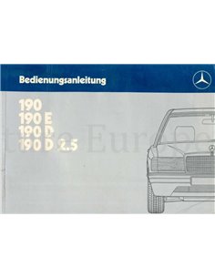 1986 MERCEDES BENZ 190 INSTRUCTIEBOEKJE DUITS