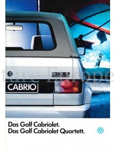 1991 VOLKSWAGEN GOLF CABRIOLET QUARTETT BROCHURE GERMAN