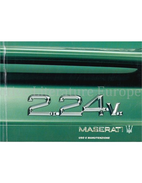 1992 MASERATI 2.24V OWNERS MANUAL ITALIAN