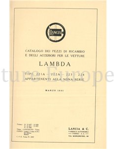 1931 LANCIA LAMBDA (SERIES IX) ERSATZTEILKATALOG ITALIENISCH 2