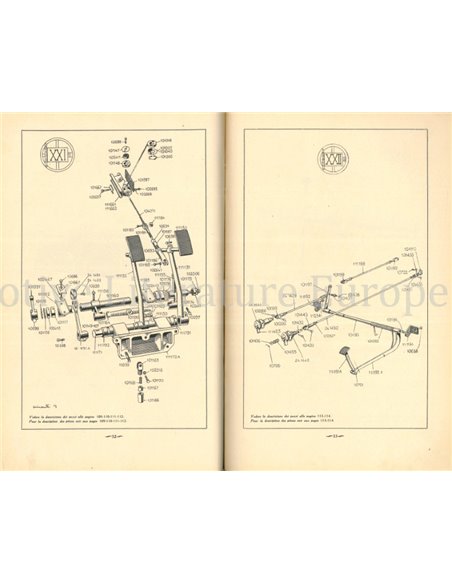 1931 LANCIA LAMBDA (SERIES IX) SPARE PART CATALOG ITALIAN