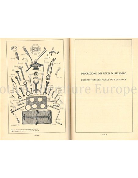 1931 LANCIA LAMBDA (SERIES IX) SPARE PART CATALOG ITALIAN