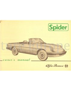 1983 ALFA ROMEO SPIDER OWNERS MANUAL ENGLISH