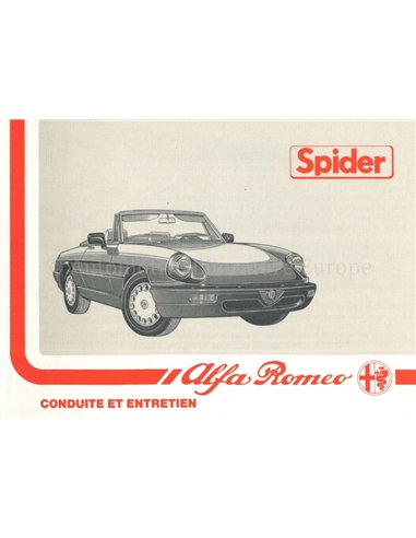 1990 ALFA ROMEO SPIDER OWNERS MANUAL FRENCH