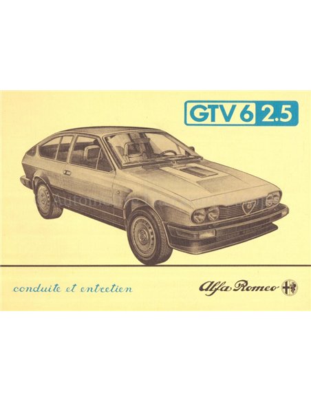 1983 ALFA ROMEO GTV6 2.5 BETRIEBSANLEITUNG FRANZÖSISCH