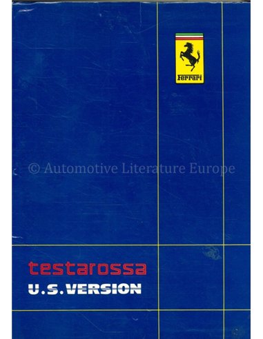 1988 FERRARI TESTAROSSA BETRIEBSANLEITUNG USA AUSGABE 480/87