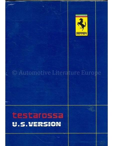 1988 FERRARI TESTAROSSA OWNERS MANUAL U.S. VERSION 536/88
