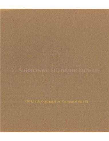 1970 LINCOLN CONTINENTAL  BROCHURE ENGLISH (US)