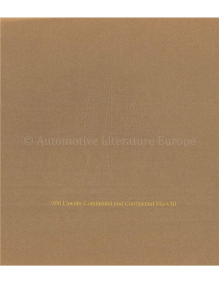 1970 LINCOLN CONTINENTAL  BROCHURE ENGLISH (US)