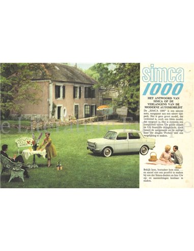 1962 SIMCA 1000 BROCHURE NEDERLANDS