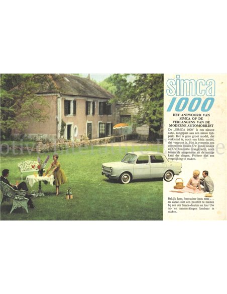 1962 SIMCA 1000 PROSPEKT NIEDERLÄNDISCH