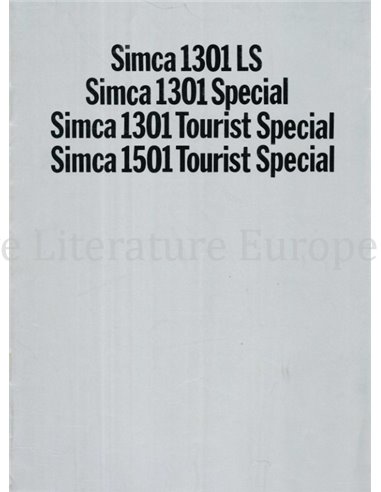 1970 SIMCA 1301 | 1501 BROCHURE NEDERLANDS