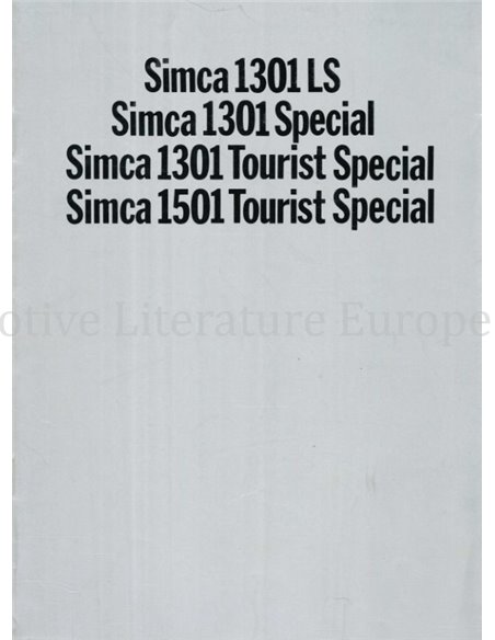 1970 SIMCA 1301 | 1501 BROCHURE DUTCH