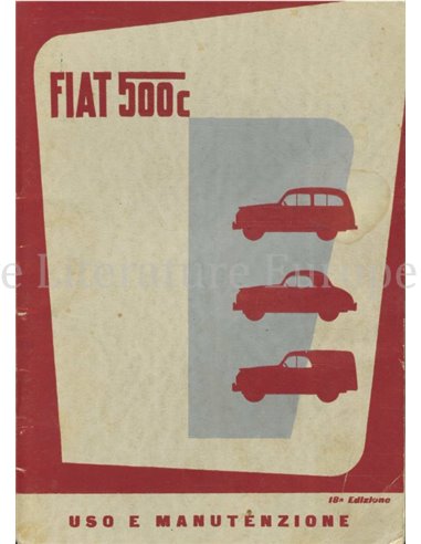 1954 FIAT 500 C OWNERS MANUAL ITALIAN