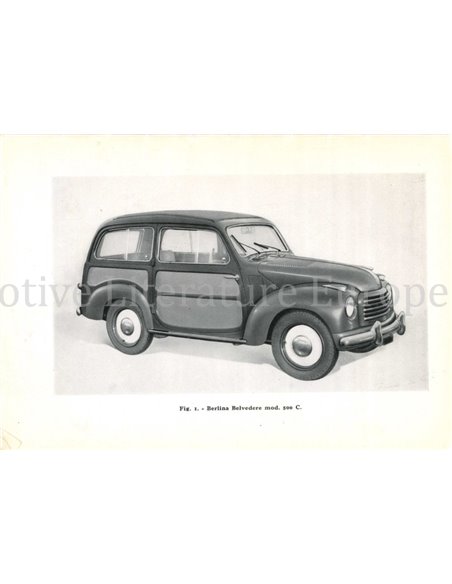 1954 FIAT 500 C BETRIEBSANLEITUNG ITALENISCH