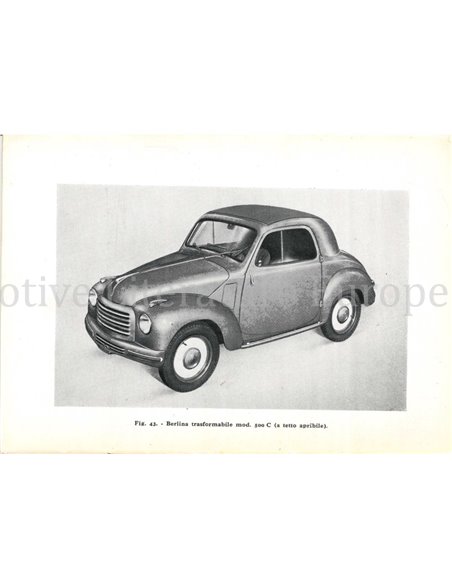 1954 FIAT 500 C OWNERS MANUAL ITALIAN