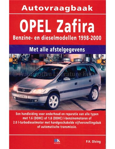 1998 - 2000 OPEL ZAFIRA REPARATURANLEITUNG NIEDERLÄNDISCH