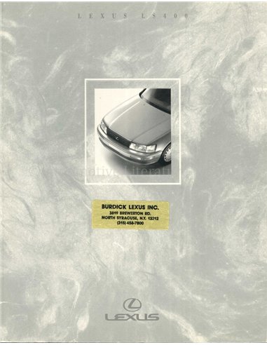 1990 LEXUS LS400 BROCHURE ENGELS (USA)