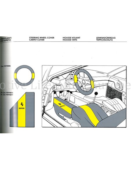 1989 FERRARI IDENTIFIZIERUNG DER WERKSTÄTTEN  HARDCOVER PROSPEKT MULTI