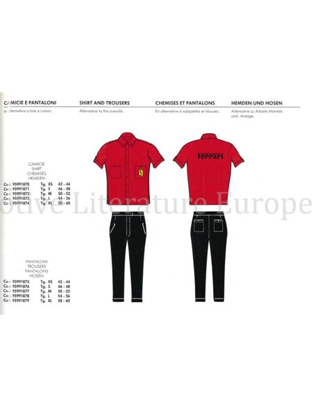 1989 FERRARI IDENTIFIZIERUNG DER WERKSTÄTTEN  HARDCOVER PROSPEKT MULTI