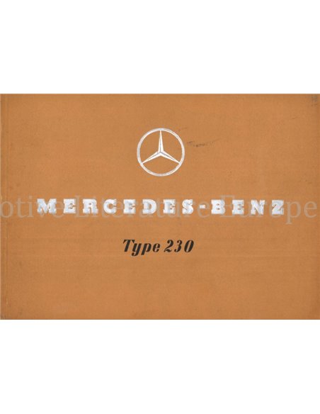 1938 MERCEDES BENZ 230 PROSPEKT ENGLISCH