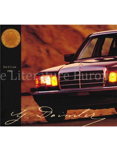 1986 MERCEDES BENZ S CLASS BROCHURE ENGLISH (USA)