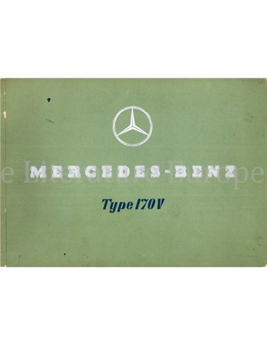1938 MERCEDES BENZ 170 V BROCHURE ENGLISH