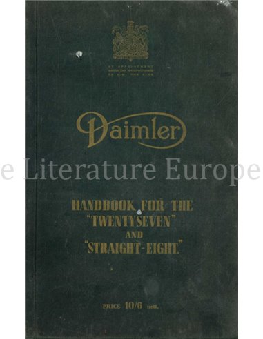  1948 DAIMLER TWENTYSEVEN | STRAIGHT - EIGHT OWNERS MANUAL ENGLISH