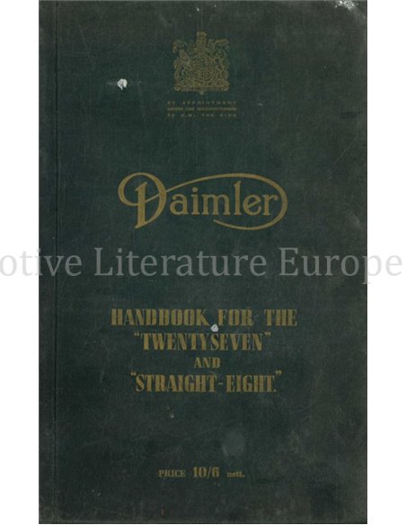 1948 DAIMLER TWENTYSEVEN | STRAIGHT - EIGHT BETRIEBSANLEITUNG ENGLISCH