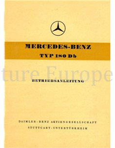1959 MERCEDES BENZ TYP 180 Db INSTRUCTIEBOEKJE DUITS