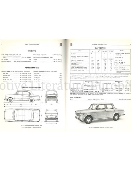 1966 FIAT 1100 R WERKSTATTHANDBUCH ENGLISCH