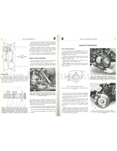 1966 FIAT 1100 R WERKSTATTHANDBUCH ENGLISCH