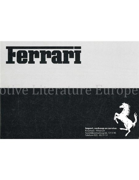 1987 FERRARI KROYMANS PRESSEMAPPE NIEDERLÄNDISCH